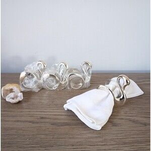 Vintage Silver-Plated William A Rogers Swan Napkin Rings Napkin Holder Set of 4